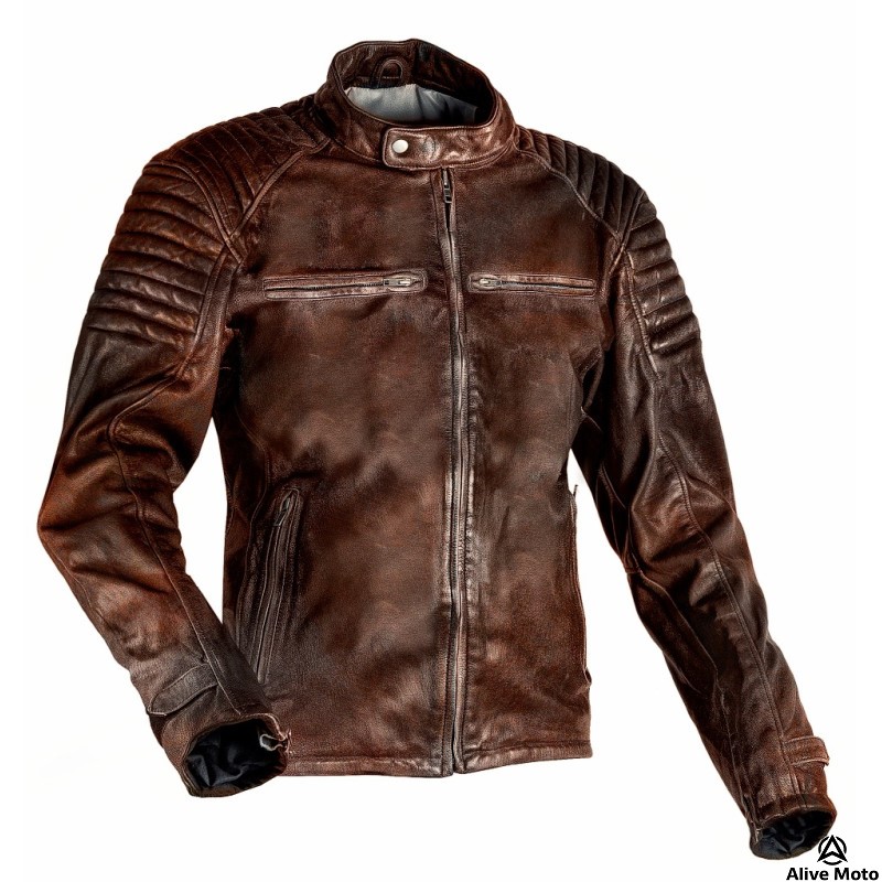 Bandit Brown Leather Jacket: Vintage-Style Motorcycle Jacket